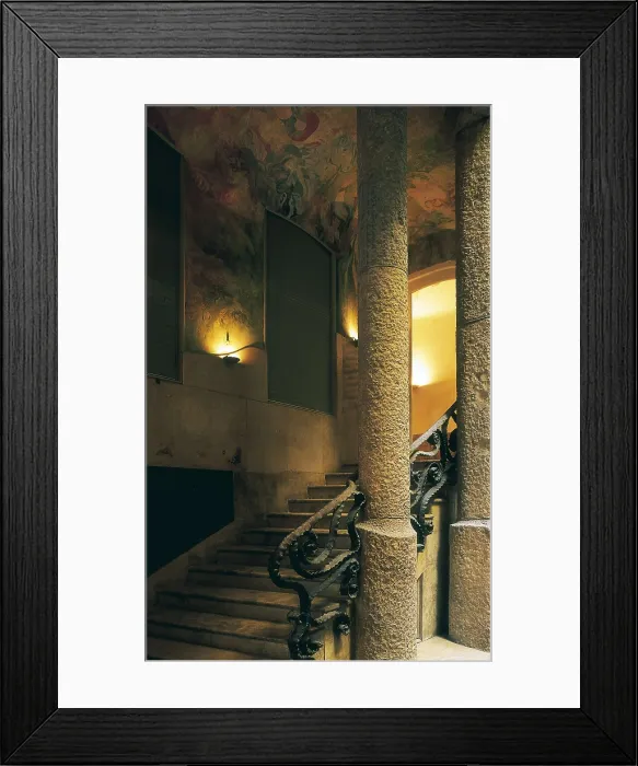 Framed Print : GAUDI i CORNET, Antoni (1852-1926). Mil House or La Pedrera. 1906-1910. SPAIN. Barcelona. Mil House or 'The Quarry'. Stairs. Modernism. Architecture Framed Print : GAUDI i CORNET, Antoni (1852-1926). Mil House or La Pedrera. 1906-1910. SPAIN. Barcelona. Mil House or 'The Quarry'. Stairs. Modernism. Architecture