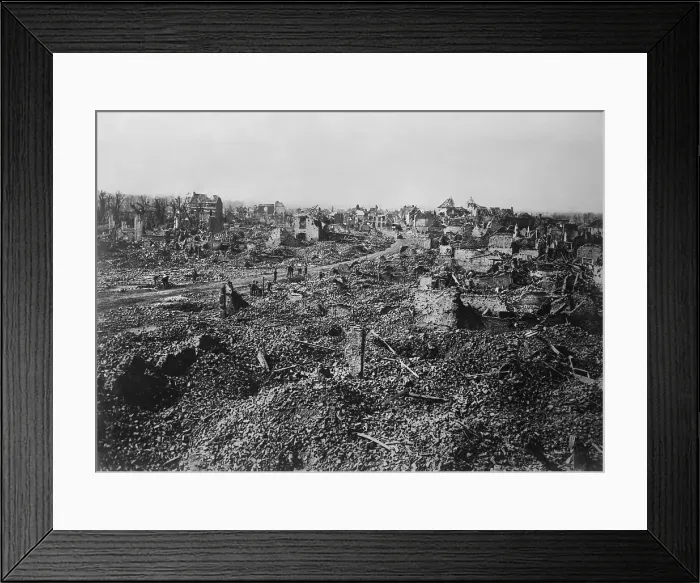 Framed Print : Bailleul, France, received constant Allied shelling from April to July 1918, when occupied by Germans