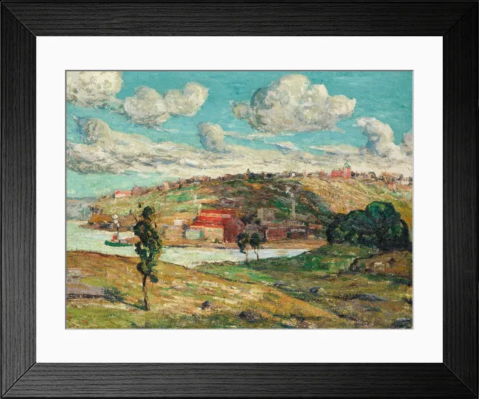 Framed Print : SHADOWS, SPUYTEN DUYVIL HILL, by Ernest Lawson, 1910, Canadian-American painting, oil on canvas