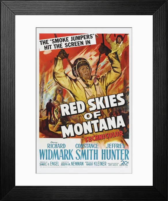Framed Print : RED SKIES OF MONTANA, poster art, 1952, TM and Copyright 20th Century Fox Film Corp. All rights reserved. / courtesy Everett Collection