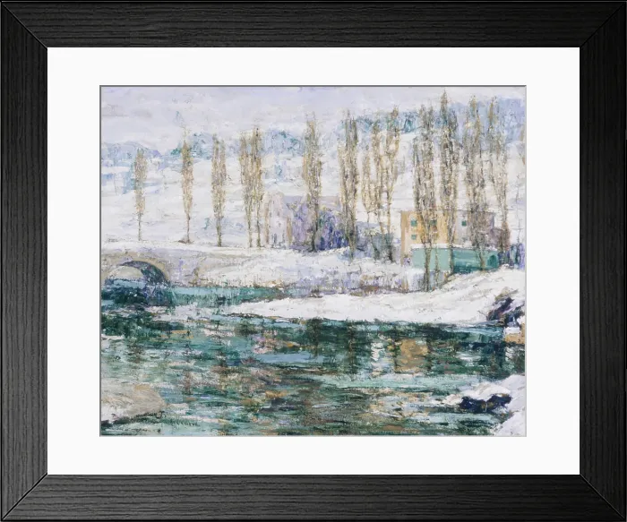 Framed Print : WINTER, by Ernest Lawson, 1914, American painting, oil on canvas. Born in Halifax, Nova Scotia, Lawson was a New York City painter from 1900 to 1930