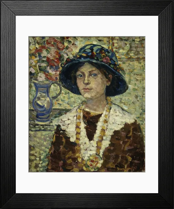 Framed Print : PORTRAIT OF A GIRL WITH FLOWERS, by Maurice Brazil Prendergast, 1900-01, Canadian-American oil painting Framed Print : PORTRAIT OF A GIRL WITH FLOWERS, by Maurice Brazil Prendergast, 1900-01, Canadian-American oil painting