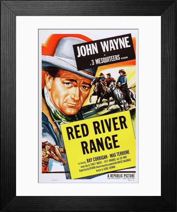 Framed Print : RED RIVER RANGE, US poster, John Wayne (top left), 1938 Framed Print : RED RIVER RANGE, US poster, John Wayne (top left), 1938