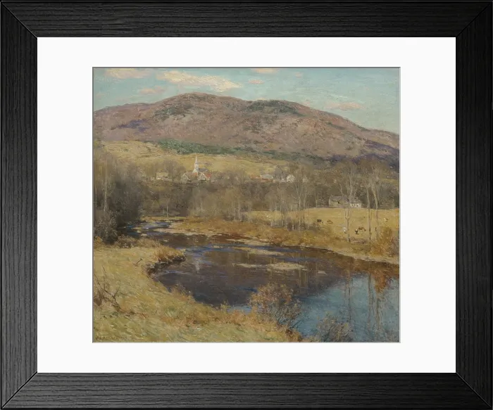 Framed Print : THE NORTH COUNTRY, by Willard Metcalf, 1923, American painting, oil on canvas. Metcalf painted this late work in his 60's