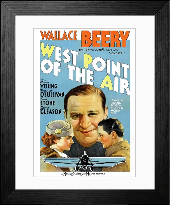 Framed Print : WEST POINT OF THE AIR, from left: Maureen O'Sullivan, Wallace Beery, Robert Young, 1935 Framed Print : WEST POINT OF THE AIR, from left: Maureen O'Sullivan, Wallace Beery, Robert Young, 1935