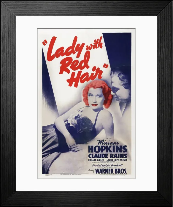 Framed Print : LADY WITH RED HAIR, from left: Miriam Hopkins, Claude Rains, 1940 Framed Print : LADY WITH RED HAIR, from left: Miriam Hopkins, Claude Rains, 1940