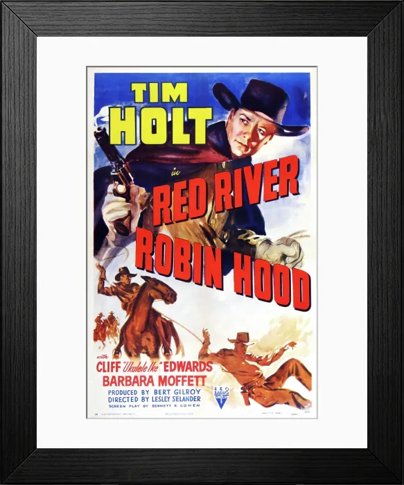 Framed Print : RED RIVER ROBIN HOOD, US poster art, Tim Holt, 1942 Framed Print : RED RIVER ROBIN HOOD, US poster art, Tim Holt, 1942
