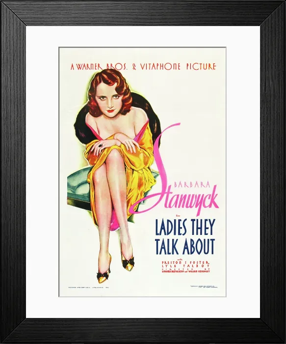 Framed Print : LADIES THEY TALK ABOUT, Barbara Stanwyck, 1933