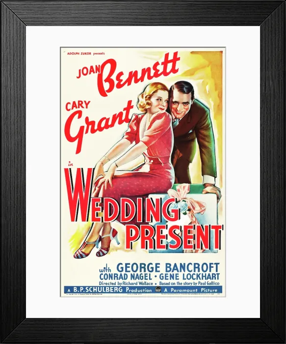 Framed Print : WEDDING PRESENT, US poster art, from left: Joan Bennett, Cary Grant, 1936