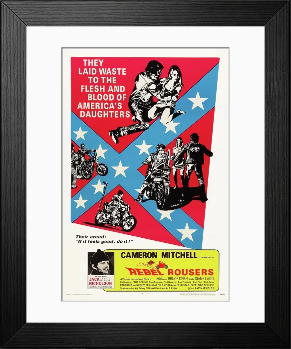 Framed Print : REBEL ROUSERS, US poster art, Jack Nicholson (bottom, left), 1970 Framed Print : REBEL ROUSERS, US poster art, Jack Nicholson (bottom, left), 1970