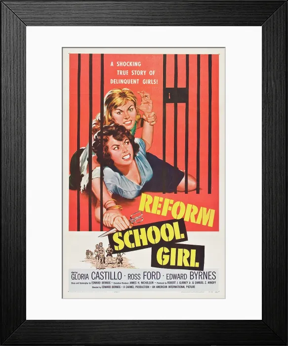 Framed Print : REFORM SCHOOL GIRL, poster art, 1957