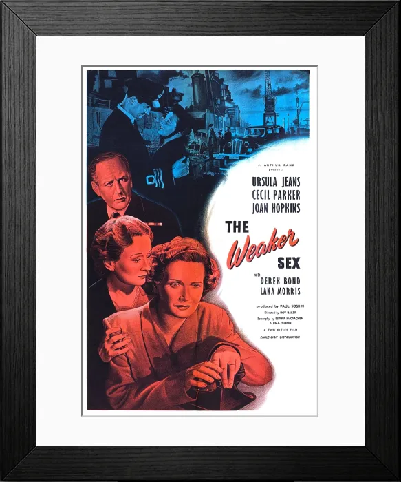 Framed Print : THE WEAKER SEX, British poster, from top: Cecil Parker, Joan Hopkins, Ursula Jeans, 1948