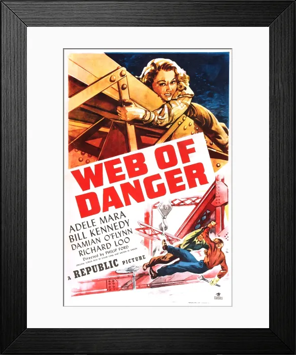 Framed Print : WEB OF DANGER, US poster, Adele Mara, 1947 Framed Print : WEB OF DANGER, US poster, Adele Mara, 1947