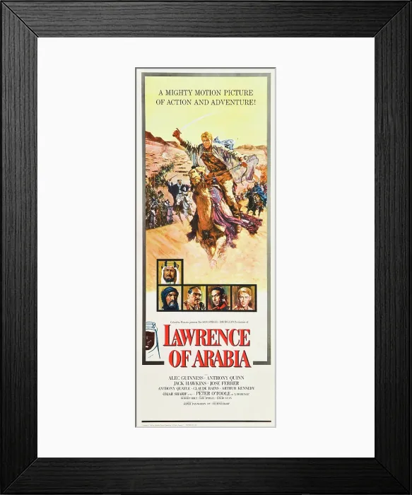 Framed Print : LAWRENCE OF ARABIA, top: Peter O'Toole, bottom from top left: Alec Guinness, Anthony Quinn, Jack Hawkins, Jose Ferrer, Peter O'Toole, 1962 Framed Print : LAWRENCE OF ARABIA, top: Peter O'Toole, bottom from top left: Alec Guinness, Anthony Quinn, Jack Hawkins, Jose Ferrer, Peter O'Toole, 1962