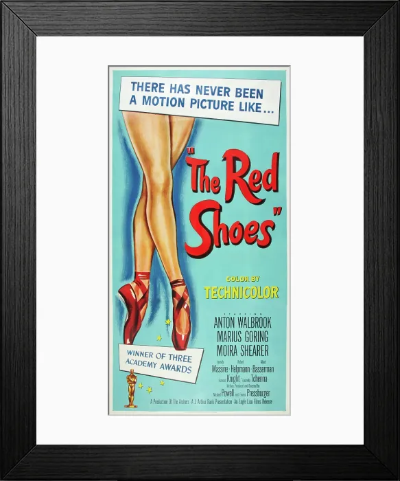 Framed Print : THE RED SHOES, poster art, 1948