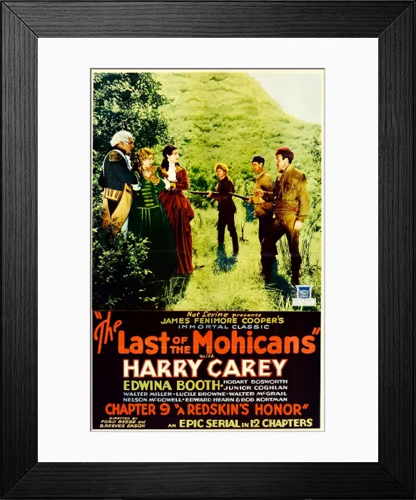 Framed Print : THE LAST OF THE MOHICANS, from left: Edward Hearn, Lucile Browne, Edwina Booth, Harry Carey, far right: Walter McGrail in Chapter 9: A Redskin's Honor, 1932