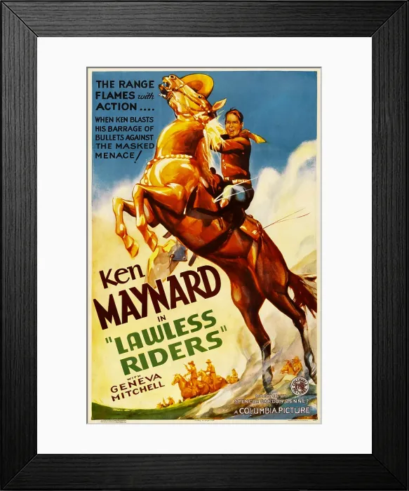 Framed Print : LAWLESS RIDERS, Ken Maynard, 1935