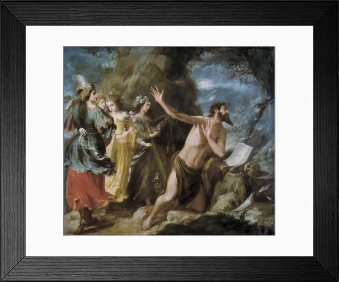 Framed Print : VALDS LEAL, Juan de (1622-1690). The Temptation of Saint Jerome. c. 1657. Baroque art. Oil on canvas. SPAIN. Sevilla. Fine Arts Museum. Proc: SPAIN. Sevilla