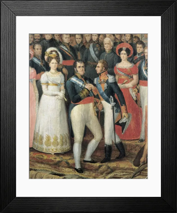 Framed Print : APARICIO INGLADA, Jos (1773-1838). Fernando VII disembarking in Puerto de Santa Mara on 1st October 1823. 1827 Framed Print : APARICIO INGLADA, Jos (1773-1838). Fernando VII disembarking in Puerto de Santa Mara on 1st October 1823. 1827