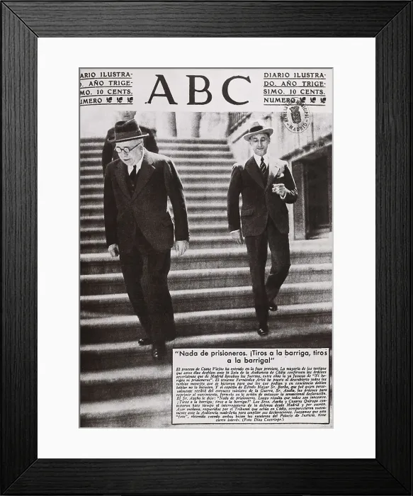 Framed Print : SPAIN. Madrid. Spain. Events of Casas Viejas. Manuel Azaa leaving the Justice Palace of Madrid after testifying about the incidents. By him, Santiago Casares Quiroga