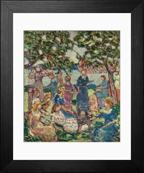 Framed Print : PICNIC BY THE INLET, by Maurice Brazil Prendergast, 1918-23, American painting, oil on canvas