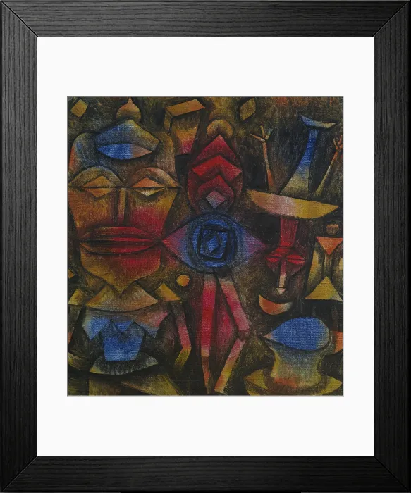 Framed Print : COLLECTION OF FIGURINES, by Paul Klee, 1926, Swiss painting, oil on canvas. Humanoid figures with unnaturalistic shapes and disproportioned features suggesting primitive art Framed Print : COLLECTION OF FIGURINES, by Paul Klee, 1926, Swiss painting, oil on canvas. Humanoid figures with unnaturalistic shapes and disproportioned features suggesting primitive art