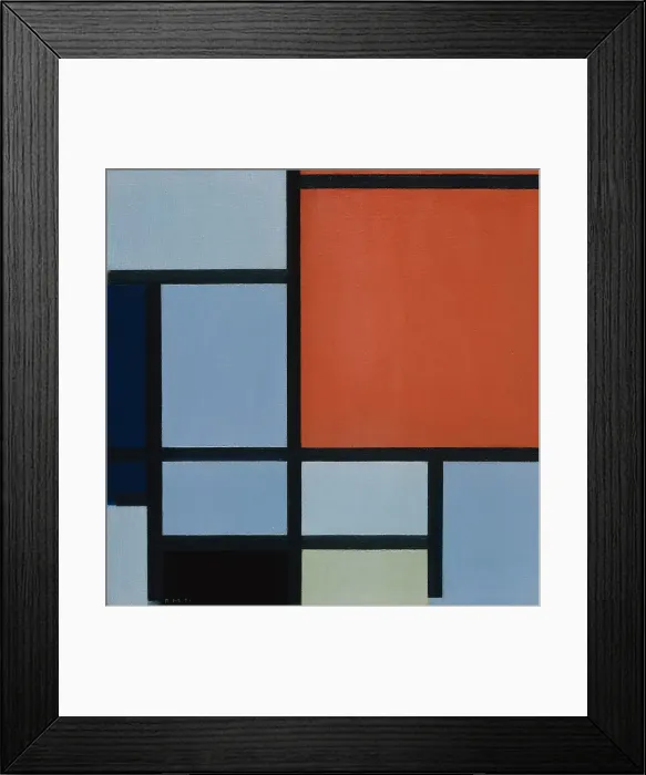Framed Print : COMPOSITION, by Piet Mondrian, 1921, Dutch, De Stijl, Neoplasticism, oil paint on canvas