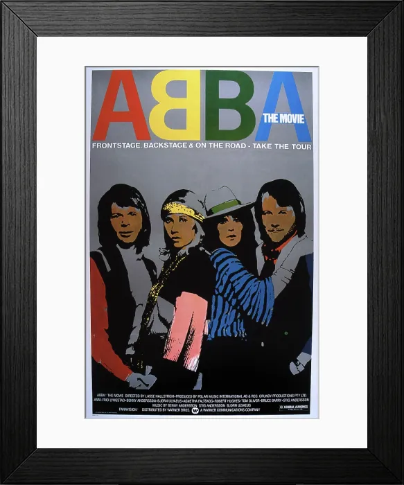 Framed Print : ABBA: THE MOVIE, poster, Abba, from left: Bjorn Ulvaeus, Agnetha Faltskog, Anni-Frid Lyngstad, Benny Andersson, 1977