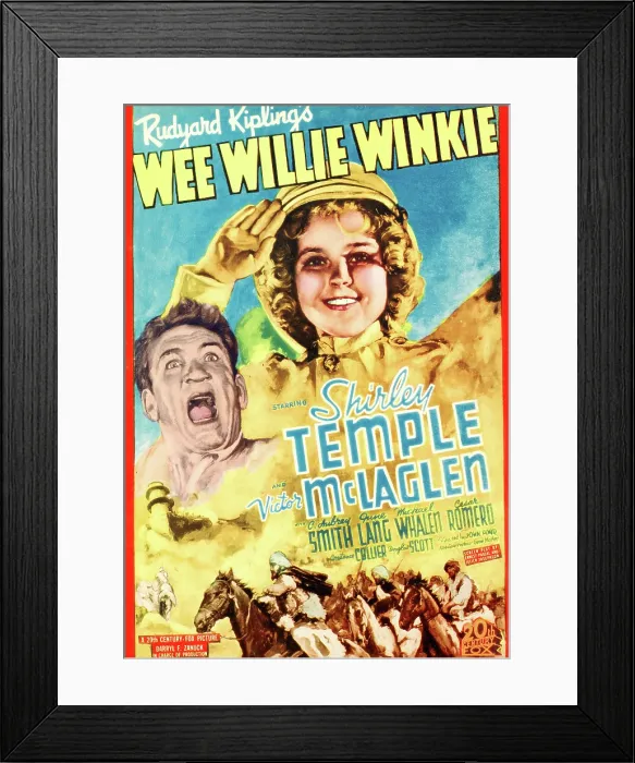 Framed Print : WEE WILLIE WINKIE, poster art, from left: Victor McLaglen, Shirley Temple, 1937. 20th Century Fox, TM & Copyright / courtesy Everett Collection Framed Print : WEE WILLIE WINKIE, poster art, from left: Victor McLaglen, Shirley Temple, 1937. 20th Century Fox, TM & Copyright / courtesy Everett Collection