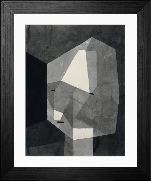 Framed Print : ROUGH-CUT HEAD, by Paul Klee, 1935, Swiss drawing, ink wash, and graphite on paper