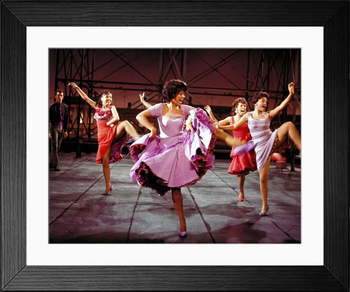 Framed Print : WEST SIDE STORY, Rita Moreno, Yvonne Wilder (red dress, back right), 1961 Framed Print : WEST SIDE STORY, Rita Moreno, Yvonne Wilder (red dress, back right), 1961