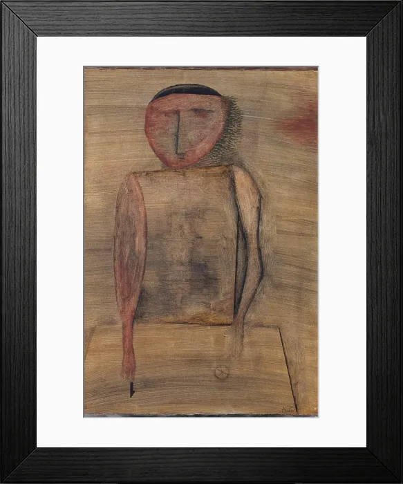 Framed Print : DOCTOR, by Paul Klee, 1930, Swiss drawing, watercolor, gouache, and oil wash on paper. Expressionistically distorted figure with minimal facial features