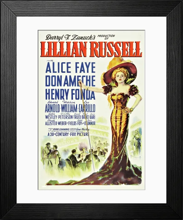 Framed Print : LILLIAN RUSSELL, right: Alice Faye, 1940, TM and Copyright 20th Century Fox Film Corp. All rights reserved. / courtesy Everett Collection