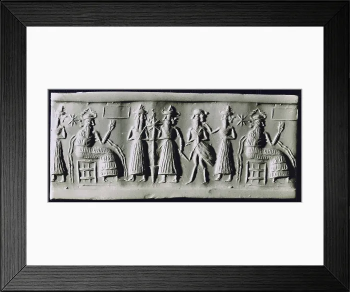 Framed Print : The god of water Enki or Ea. 3rd mil. BC. Mesopotamian art. Relief. FRANCE. Paris. Louvre Museum. Proc: IRAQ. Ur. AISA / Everett Collection**US SALES ONLY**