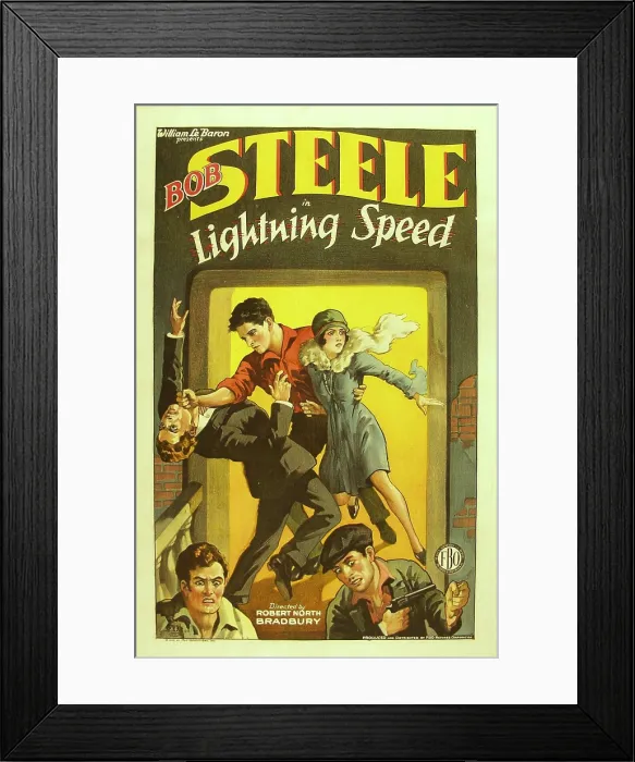 Framed Print : LIGHTNING SPEED, center: Bob Steele, 1928 Framed Print : LIGHTNING SPEED, center: Bob Steele, 1928