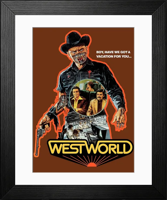 Framed Print : WESTWORLD, Yul Brynner, 1973