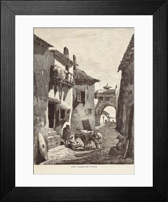 Framed Print : Avila (19th c.). Street. Etching. SPAIN. Madrid. National Library. AISA / Everett Collection**US SALES ONLY** Framed Print : Avila (19th c.). Street. Etching. SPAIN. Madrid. National Library. AISA / Everett Collection**US SALES ONLY**