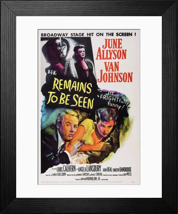 Framed Print : REMAINS TO BE SEEN, US poster, Angela Lansbury (top), bottom from left: Van Johnson, June Alllyson, 1953