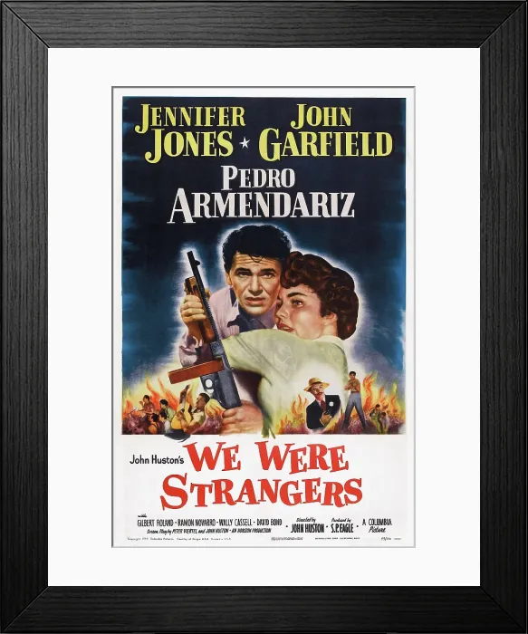 Framed Print : WE WERE STRANGERS, l-r: Jennifer Jones, John Garfield on poster art, 1949