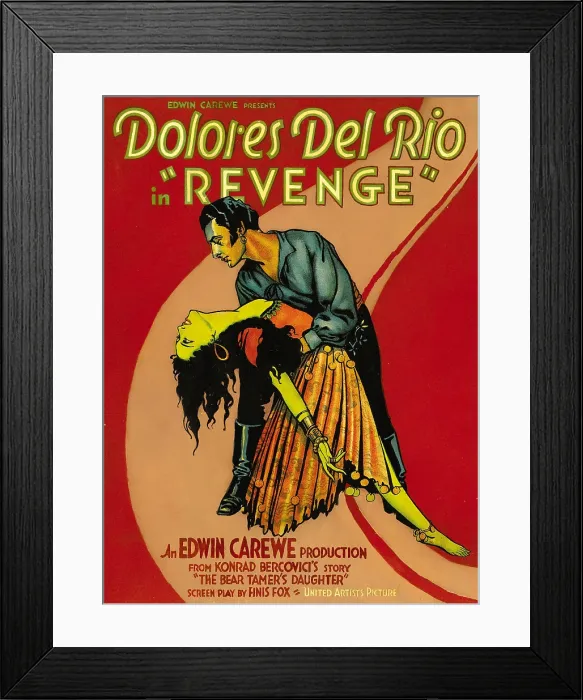 Framed Print : REVENGE, poster, LeRoy Mason (top), Dolores Del Rio (bottom), 1928 Framed Print : REVENGE, poster, LeRoy Mason (top), Dolores Del Rio (bottom), 1928