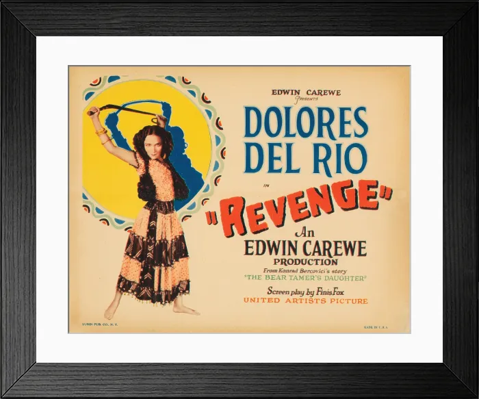 Framed Print : REVENGE, title card, Dolores Del Rio, 1928