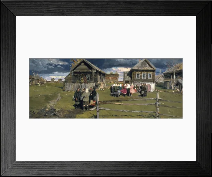 Framed Print : STOZHAROV, Vladimir (1926-1973). The Village of Andreikovo. mid. 20th c. Oil on canvas. RUSSIA. Moscow. Tretyakov Gallery. AISA / Everett Collection - Image has fine art copyright