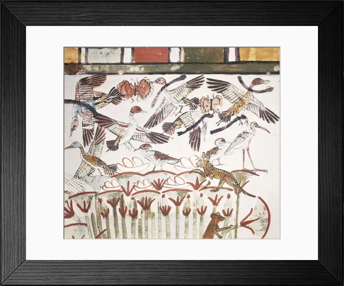 Framed Print : Tomb of Menna. EGYPT. Dayr al-Bahri. Valley of the Nobles. Tomb of Menna. Hunting scene. Egyptian art. New Kingdom. Painting. AISA / Everett Collection**US SALES ONLY**