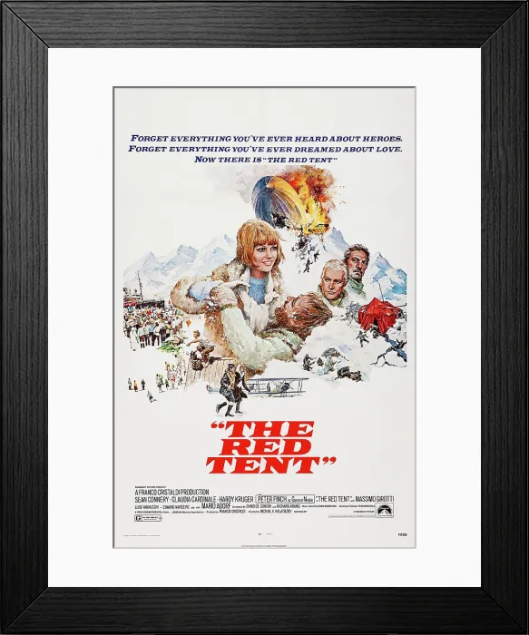 Framed Print : THE RED TENT, (aka KRASNAYA PALATKA), poster art, l-r: Claudia Cardinale, Sean Connery, Peter Finch, 1969
