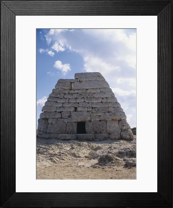 Framed Print : Naveta d'es Tudons. 2000 -1500 BC. SPAIN. BALEARES. MENORCA. Ciutadella de Menorca. Bronze Age. Talaiotic Culture. Architecture. AISA / Everett Collection**US SALES ONLY**