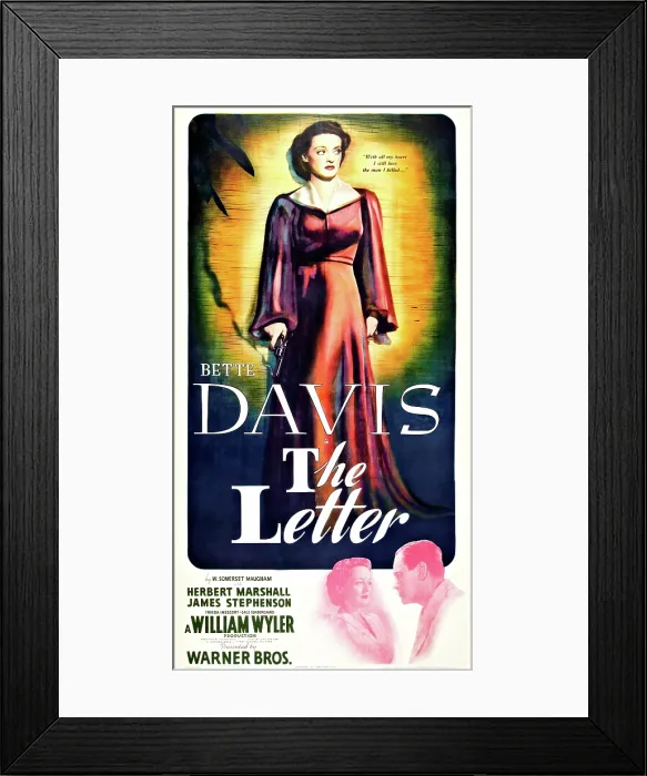 Framed Print : THE LETTER, US poster art, Bette Davis, 1940 Framed Print : THE LETTER, US poster art, Bette Davis, 1940