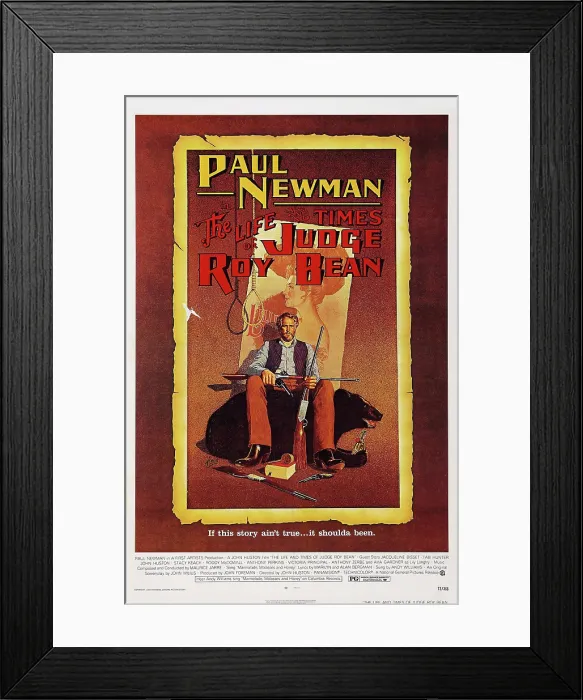 Framed Print : THE LIFE AND TIMES OF JUDGE ROY BEAN, US poster, Paul Newman, 1972 Framed Print : THE LIFE AND TIMES OF JUDGE ROY BEAN, US poster, Paul Newman, 1972