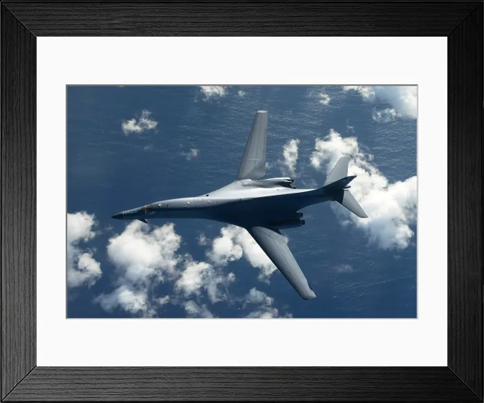 Framed Print : Overhead view of an US Air Force B-1B Lancer, a stealth, supersonic, heavy bomber Framed Print : Overhead view of an US Air Force B-1B Lancer, a stealth, supersonic, heavy bomber