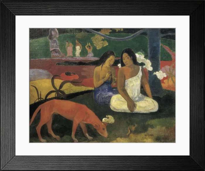 Framed Print : GAUGUIN, Paul (1848-1903). Arearea. 1892. He painted this canvas during his second year living in Tahiti. He had already abandoned his impressionist influences