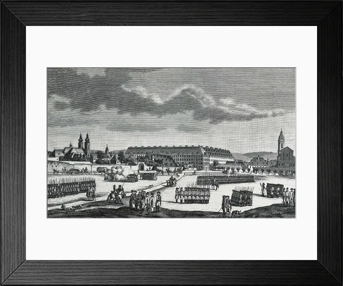 Framed Print : The glacis of Vienna from Alservorstadt in 18th c. Engraving. AISA / Everett Collection**US SALES ONLY**